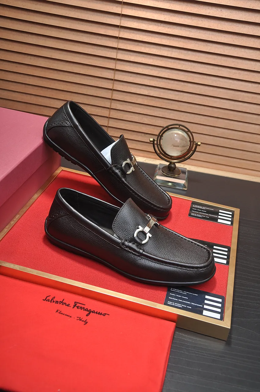Men's men's shoes 💰520💶[Ferragamo/Ferragamo] (high-end Niuli) New 🍀 Ferragamo* - top version Ferragamo's classic formal leather shoes! Made of imported original cowhide, the inner top layer is comfortable cowhide lining! Original wear-resistant rubber outsole! High quality products! Code number 38-44!